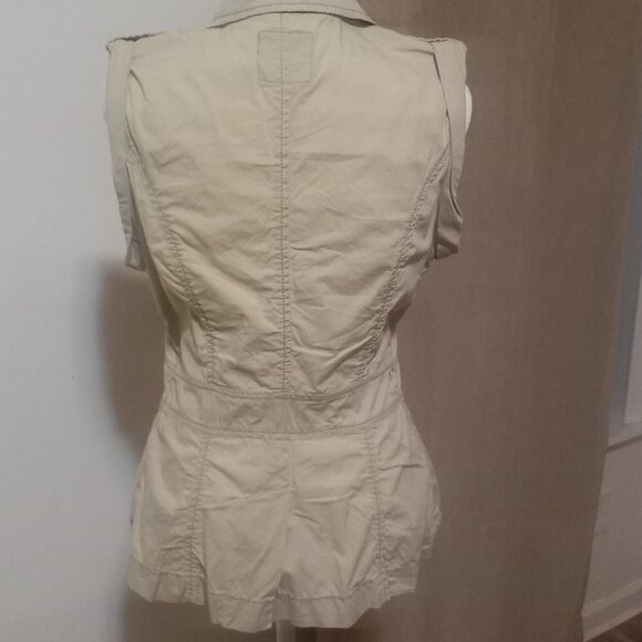 Jessica Simpson Utility Style Button Front Top Small Ivory - Picture 2 of 3